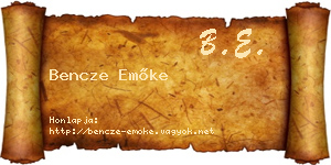 Bencze Emőke névjegykártya